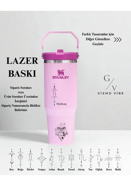 The Iceflow Flip Straw Pipetli Termos 0,89 L Özel Isimli Kişiselleştirilebilir Özel İsimli indirimleri