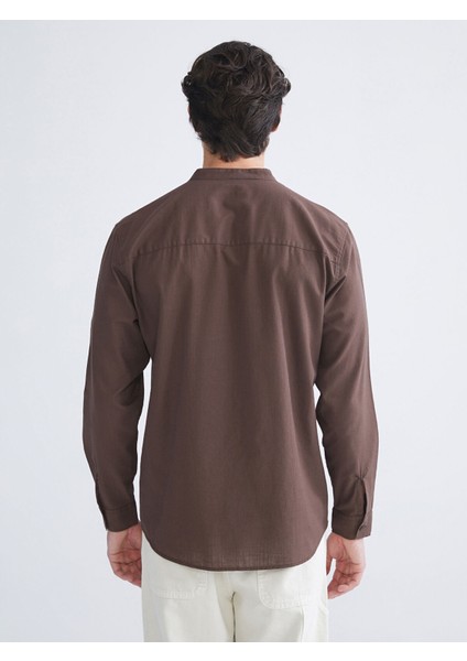 Yeni Sezon Regular Fit Hakim Yaka Uzun Kollu Poplin Erkek Gömlek modelleri