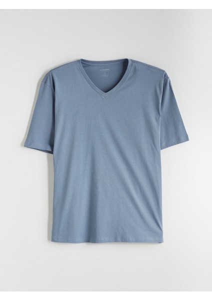 Yeni Sezon Büyük Beden V Yaka Penye Erkek Tişört indirimleri