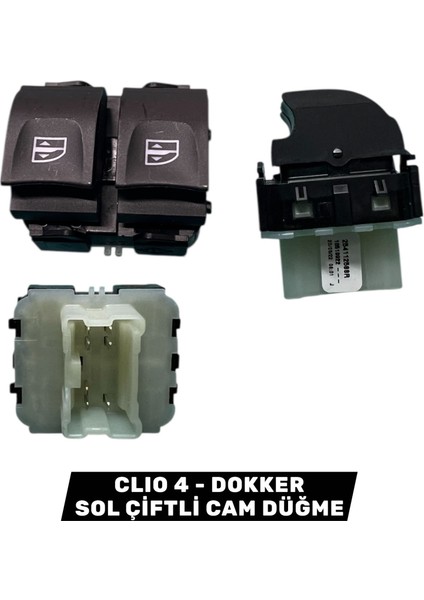 Clıo 4-Symbol Sol Cam Düğmesi Çiftli Mais 254112588R-254118722R