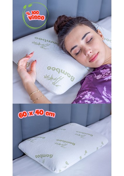 Visco Klasik Yastık Memory Foam Tam Ortopedik Yastık 60*40*12 cm Boyun Yastığı Visko Dolgulu