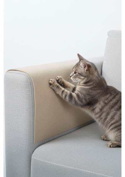 Kedi Koltuk Tırmalama Koruyucu Keçe Halı 40X50CM Bej Yapışkanlı Mobilya Tırmalama Önleyici Koruma Halısı modelleri