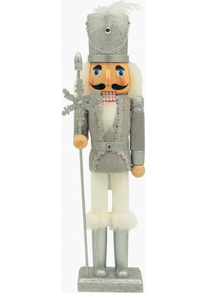 Beyaz&gümüş Stantlı Nutcracker 38 cm
