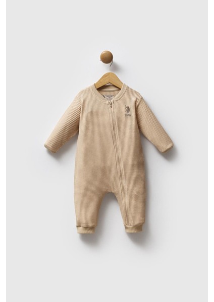 %100 Pamuk / %100 Cotton Çıtçıtlı Erkek Bebek Waffle Tulum