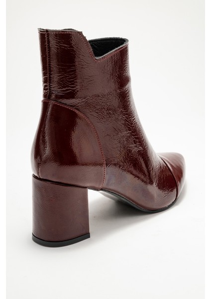 Gael Bordo Rugan Hakiki Deri Kadın Kalın Topuklu Bot indirimleri