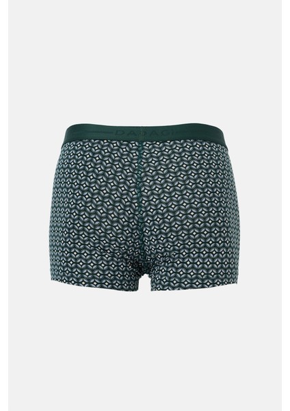 Açık Mavi-Koyu Yeşil 5210 3'lü Desenli Pamuk Boxer modelleri