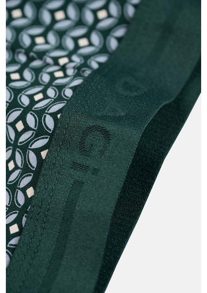 Açık Mavi-Koyu Yeşil 5210 3'lü Desenli Pamuk Boxer fırsatları