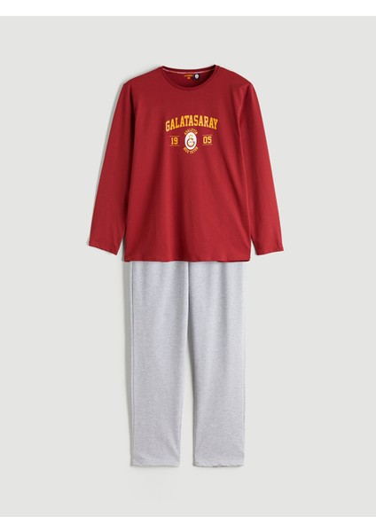 Yeni Sezon Standart Kalıp Galatasaray Baskılı Erkek Pijama Takımı