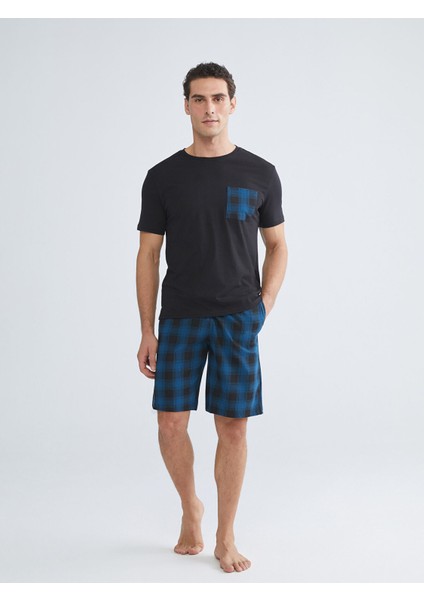 Yeni Sezon Standart Kalıp Erkek Şortlu Pijama Takımı