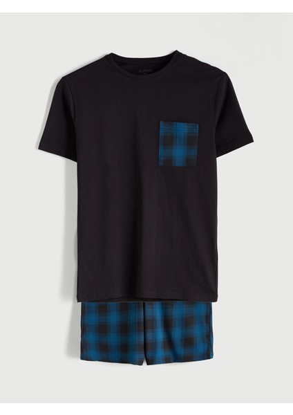 Yeni Sezon Standart Kalıp Erkek Şortlu Pijama Takımı indirimleri