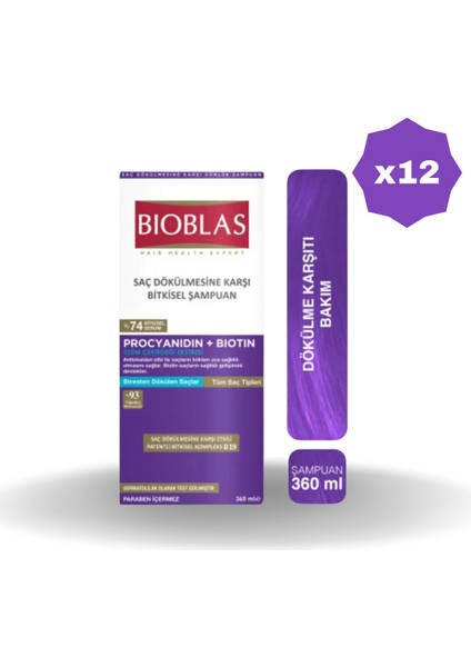 Astres Dökülme Karşıtı Şampuan Proc. 360 ml - (12 Adet)