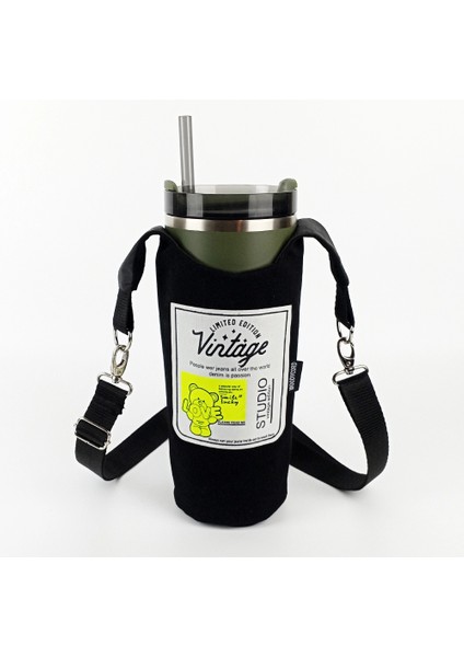 El Yapımı Love Ayıcık Matara Termos Kılıfı Kulplu Model Quencher Pipetli 1,18 modelleri