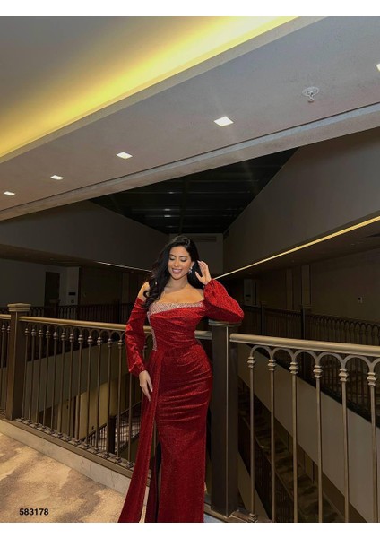 Flowers Kumaş Elbise Kırmızı 583178