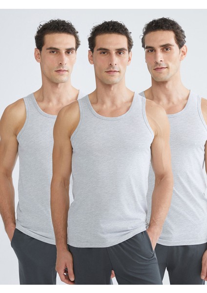 Yeni Sezon Bisiklet Yaka Pamuklu Erkek Atlet 3'lü Paket