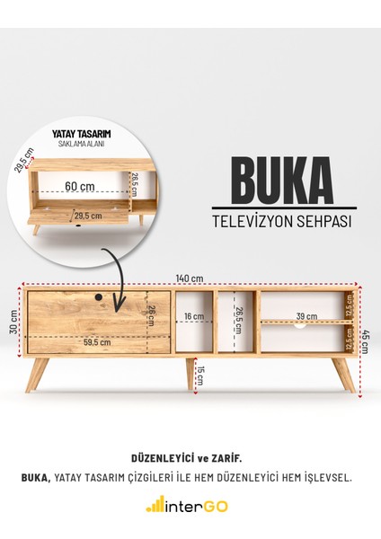 Buka Tv Sehpası, Tv Standı, Televizyon Ünitesi fiyatları