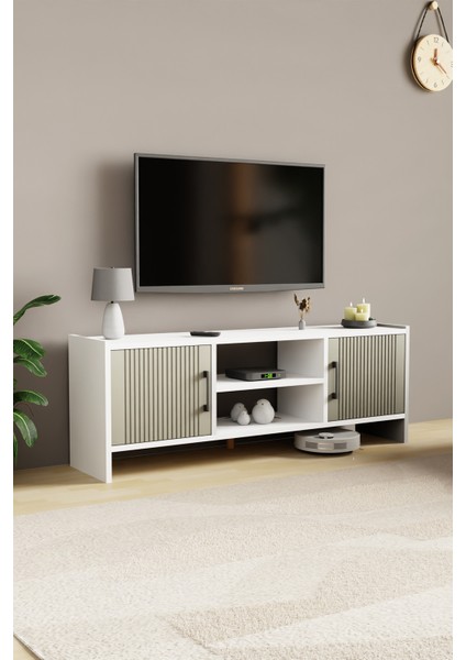 Molde Modern Tv Sehpası Mdf Membran Kapaklı Raflı Tv Ünitesi Televizyon Sehpası fiyatları