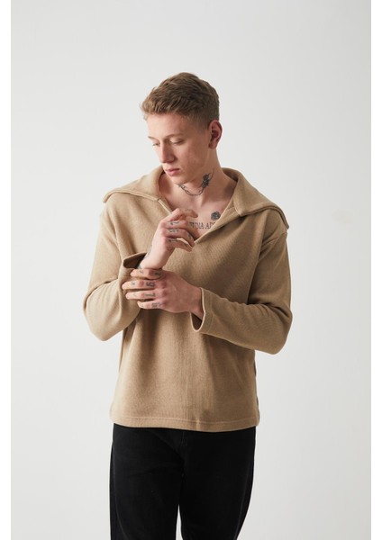 R-5850 Yaka Detaylı Örme Sweat fiyatları