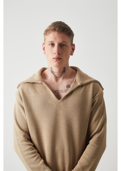 R-5850 Yaka Detaylı Örme Sweat modelleri