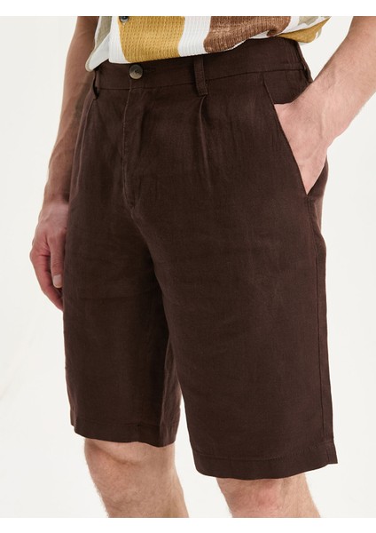 Yeni Sezon Standart Kalıp %100 Keten Erkek Şort modelleri