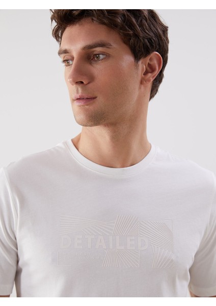 Yeni Sezon Bisiklet Yaka Baskılı Penye Erkek Tişört