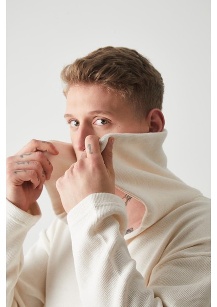 R-5850 Yaka Detaylı Örme Sweat indirimleri