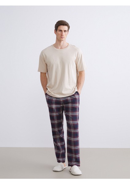 Yeni Sezon Kalın Ekose Erkek Pijama Alt
