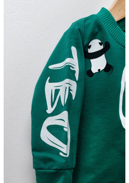 Panda Baskılı Yazılı 2'li Alt Üst Bebek Takımı modelleri