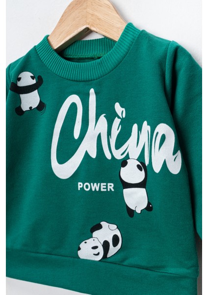 Panda Baskılı Yazılı 2'li Alt Üst Bebek Takımı fırsatları