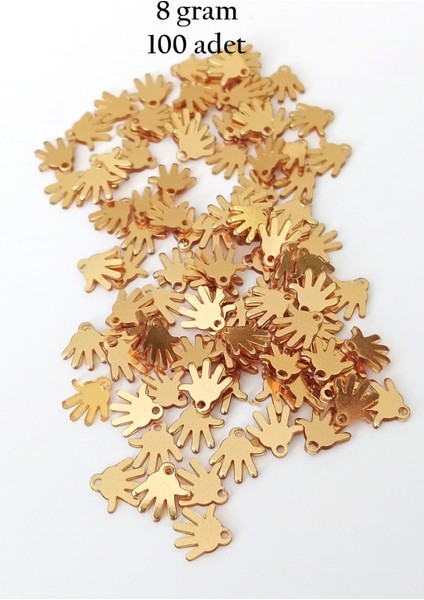 Oya Abiye Bileklik Kolye Pleksi Metalik Plastik Pul Altın Renk 8 Gram 100 Adet - BNC485