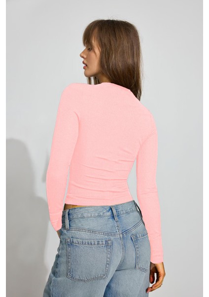 Pudra Bisiklet Yaka Slim Fit Kadın Body MG2564 modelleri