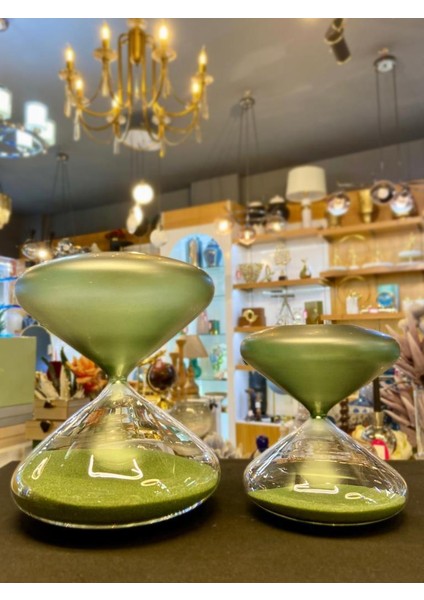 Yeşil Şeffaf 2'li Kum Saati/dekor