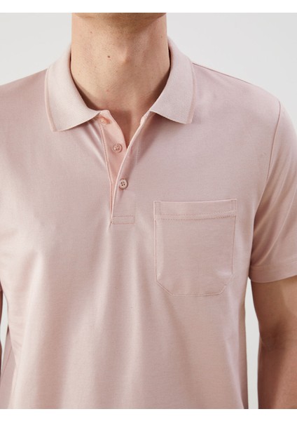 Yeni Sezon Polo Yaka Kısa Kollu Merserize Görünümlü Erkek Tişört modelleri