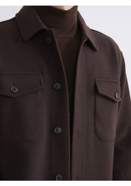 Yeni Sezon Regular Fit Uzun Kollu Kaşe Erkek Gömlek Ceket modelleri