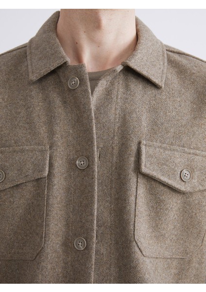 Yeni Sezon Regular Fit Uzun Kollu Kaşe Erkek Gömlek Ceket modelleri
