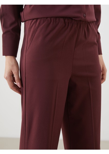 Yeni Sezon Beli Lastikli Geniş Paça Kadın Pantolon modelleri