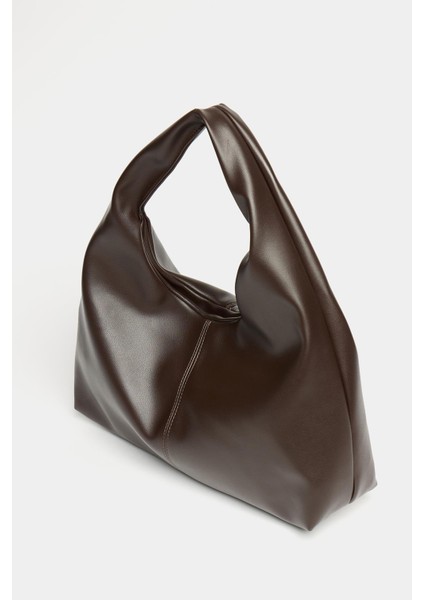 Kahverengi Pu Deri Kadın Shopper Omuz Çantası – Yumuşak Form Vintage Model fiyatları