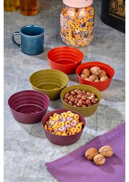 Plastik Çerezlik Sunumluk 6 Lı Kase Yonca Desen ROYALEKS-HT-001