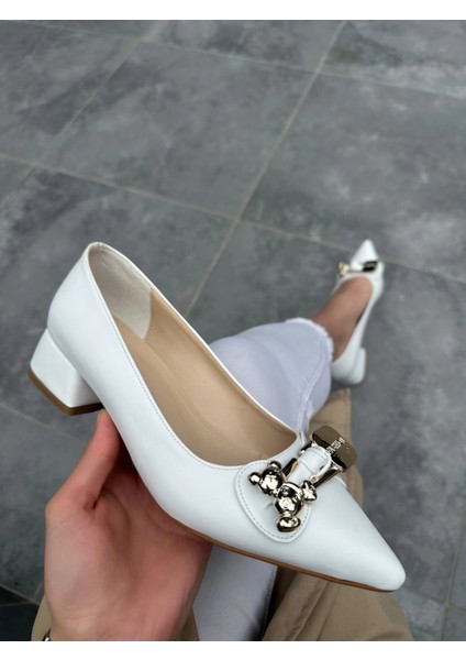 Jies Beyaz Topuklu Ayakkabı