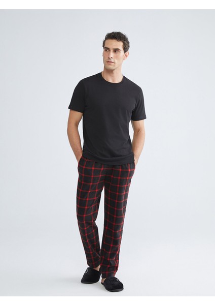 Yeni Sezon Standart Kalıp Ekose Erkek Pijama Alt