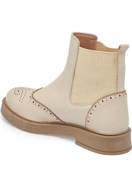 Ekru Hakiki Deri Kadın Casual Bot - K24K1BT67616-T5T fiyatları