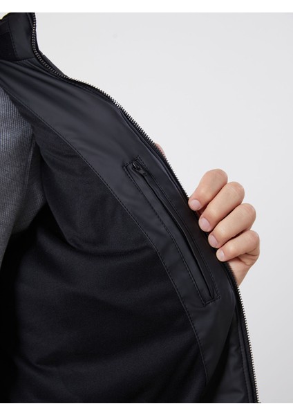 Yeni Sezon Slim Fit Dik Yaka Erkek Deri Görünümlü Ceket fırsatları