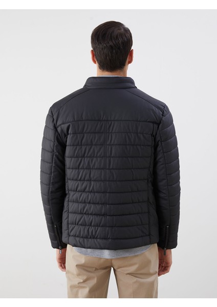 Yeni Sezon Slim Fit Dik Yaka Erkek Deri Görünümlü Ceket indirimleri