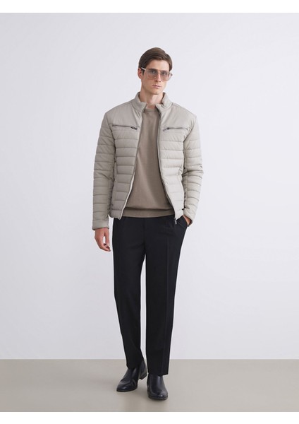 Yeni Sezon Slim Fit Dik Yaka Erkek Deri Görünümlü Ceket fiyatları