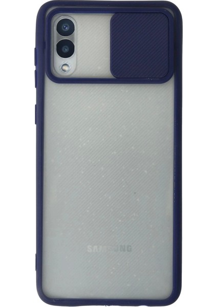 Bfs Samsung Galaxy A02 Kılıf Palm Buzlu Kamera Sürgülü Silikon - Lacivert