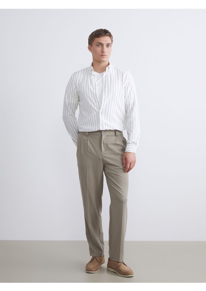 Yeni Sezon Slim Fit Uzun Kollu Çizgili Erkek Gömlek fırsatları