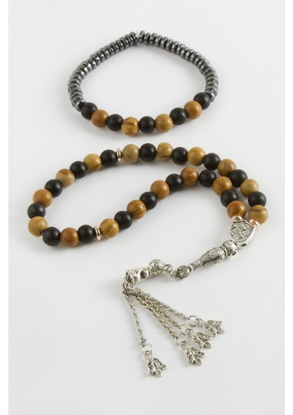 Ds-Derin 2li Jasper Doğal Taş Bileklik Tesbih Set-Kahverengi fiyatları