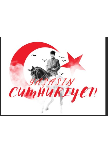 Yaşasın Cumhuriyet ,atatürk.okul Etkınlık Kumaşpano 150X200