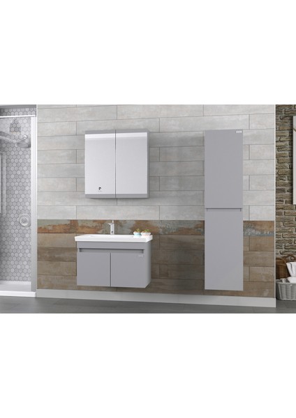 Winter 70CM Antrasit Banyo Dolabı (Ayna+Lavabo+Alt Dolap) modelleri