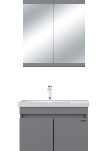 Winter 70CM Antrasit Banyo Dolabı (Ayna+Lavabo+Alt Dolap) indirimleri
