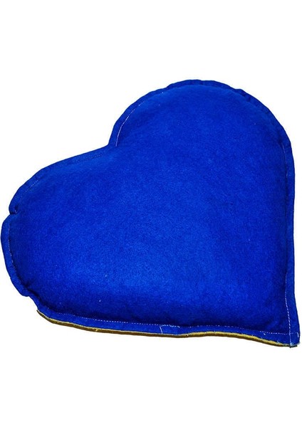 Kalp Desenli Doğal Kaya Tuzu Yastığı Sarı - Lacivert 2-3 kg